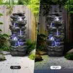40.5” Rocks Outdoor Water Fountain - 6-Tiers Cascading Waterfall