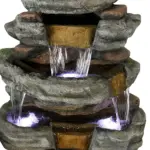 47.2"H Stacked Shale Garden Outdoor Fountain with LED Light