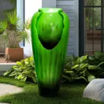 30.7-in H Concrete Jar Outdoor/indoor Fountain with LED light