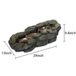 Outdoor Tiered Simulated Stream Fountain- 4-Tier Cascading Design, Safe for Yard, Garden