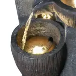 39"H- Tiered Pots Garden Outdoor Fountain with Warm LED Lights