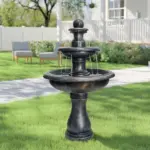 3-Tiered Outdoor Antique Black Garden Fountain-45.2"H