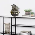 4-Tiered Cascading Resin-Tabletop Indoor Fountain with Glass Ball