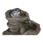 4-Tiered Cascading Resin-Tabletop Indoor Fountain with Glass Ball