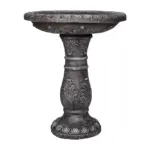 24.4"H-Fibre Reinforced Concrete Garden Birdbaths with Pedestal